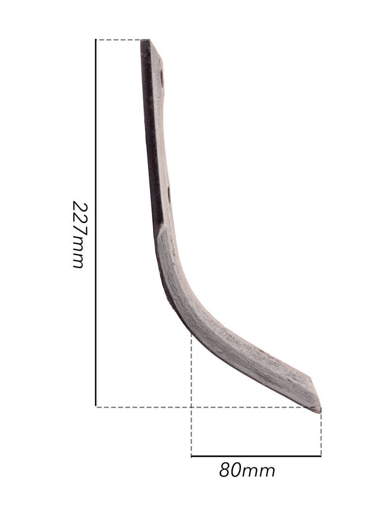 Zappa dx lunga 227mm profondità 80mm Ø foro 73mm