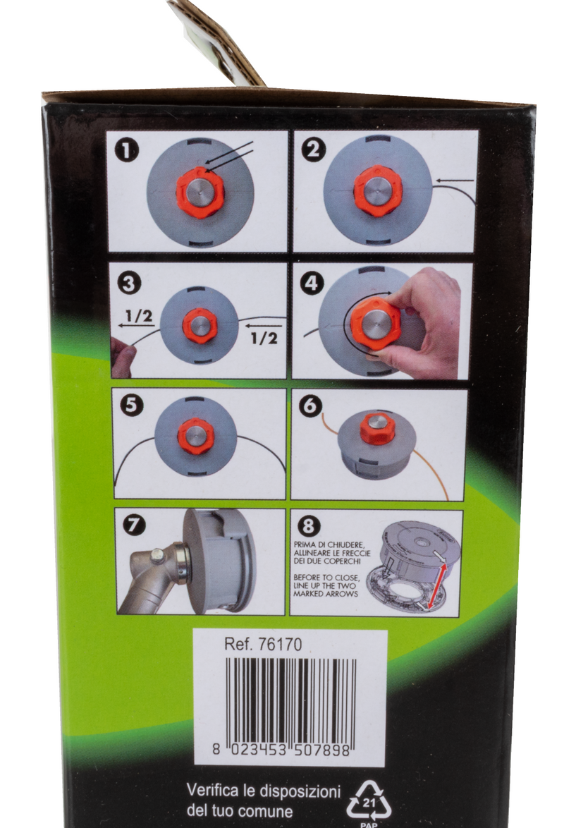 Testina per decespugliatore universale a caricamento facilitato