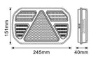 Fanale posteriore LED 12-24V Ama, lato sinistro, 245x40x151 mm
