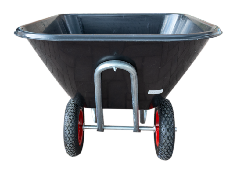 Carriola con vasca in plastica da 160 kg e due ruote da 3.8"