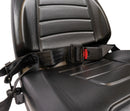 Sedile 450 in sky nero con molleggio meccanico e cintura
