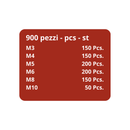 Assortimento rondelle piane da 900 pezzi