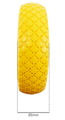 Ruota per carrelli gialla in poliuretano 3.00x4" portata 60kg Ø 260mm