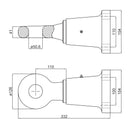 Occhione flangiato,non omologato 28t