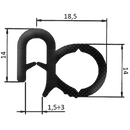 Guarnizione per lamiera o ABS e cofani con aggancio fino a 3mm (20 mt)