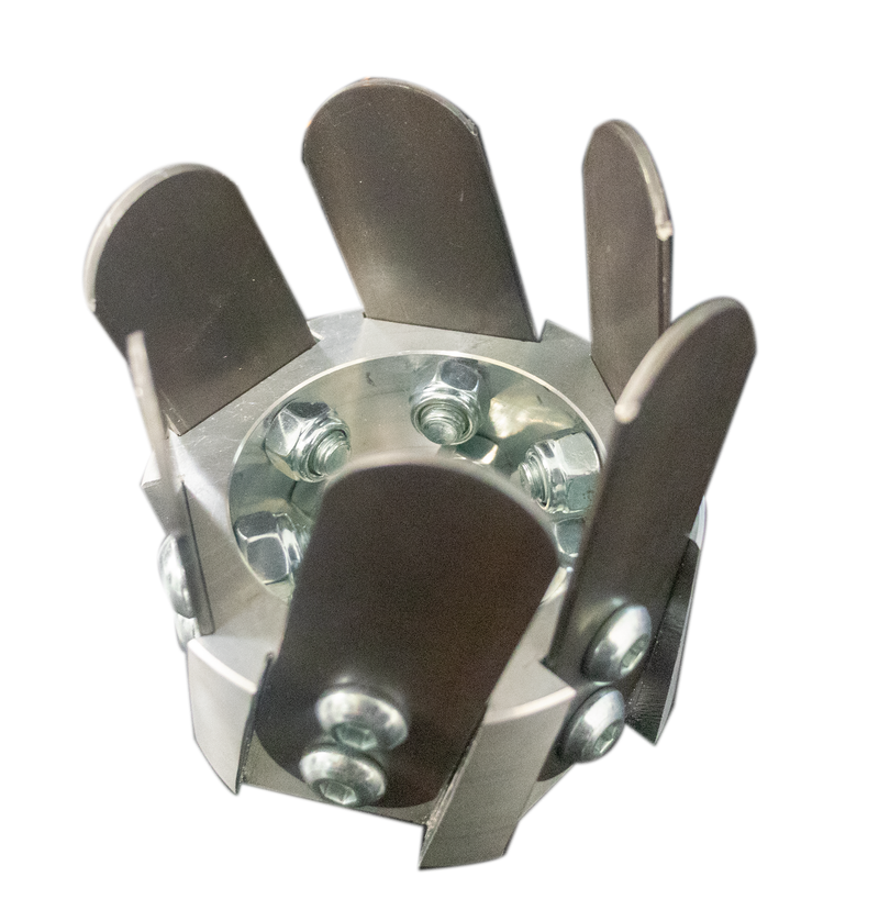 Testina per decespugliatore tipo zappetta con 6 lame in acciaio