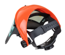 Visiera protettiva combinata in policarbonato e rete arancione