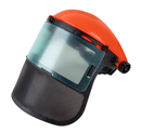 Visiera protettiva combinata in policarbonato e rete arancione