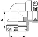 RACCORDO CURVO 90° F-F T7 confezione da 5 pezzi