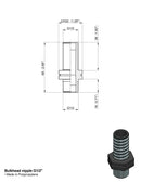 NIPPLO 1/2" FILETTO LUNGO confezione da 5 pezzi