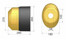 Controcuffia in plastica 255x275,con 2 aperture