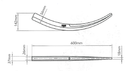 Dente per benna pesante lunghezza 600mm larghezza 56mm