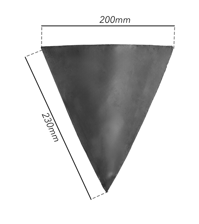 Vomerina a saldare in acciaio stampato larghezza 200mm e lato obliquo 230mm