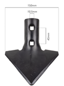 Vomere lancio piatto 150X6/45 per molle per vibrocoltivatori