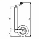 Servotimone leggero Simol con ruota d'appoggio da 245x70mm e portata 150kg