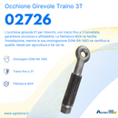 Occhione girevole per rimorchi cat. E1 traino 3T filetto M24 omologato