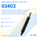 Silenziatore tondo per trattore adattabile al riferimento originale CNH 5011657