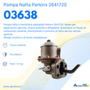Pompa nafta a membrana adattabile Perkins 2641720