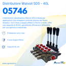 Distributore Walvoil SD5 a 4 leve doppio effetto - 40L