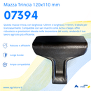 Mazza trincia larghezza 120mm lunghezza 110mm attacco 40mm e foro Ø 16,5mm