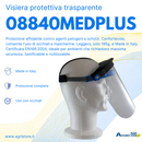 Visiera protettiva in policarbonato trasparente 195g certificata sanificabile e riutilizzabile confezione da 10 pezzi