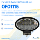 Faro da lavoro ovale 8 LED 24W 12-28V