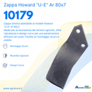 Zappa sx adattabile Howard "u-e" Ar 80x7,foro 12,5 confezione da 10 pezzi