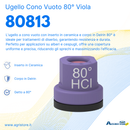 Ugello Cono Vuoto Ceramica Delrin 80° Viola confezione da 5 pezzi