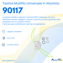 Testina multifilo universale per decespugliatore in alluminio Tarantola PRO