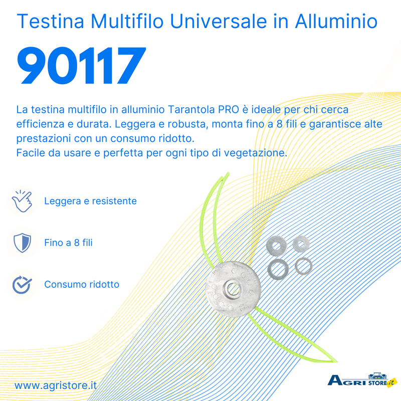 Testina multifilo universale per decespugliatore in alluminio Tarantola PRO