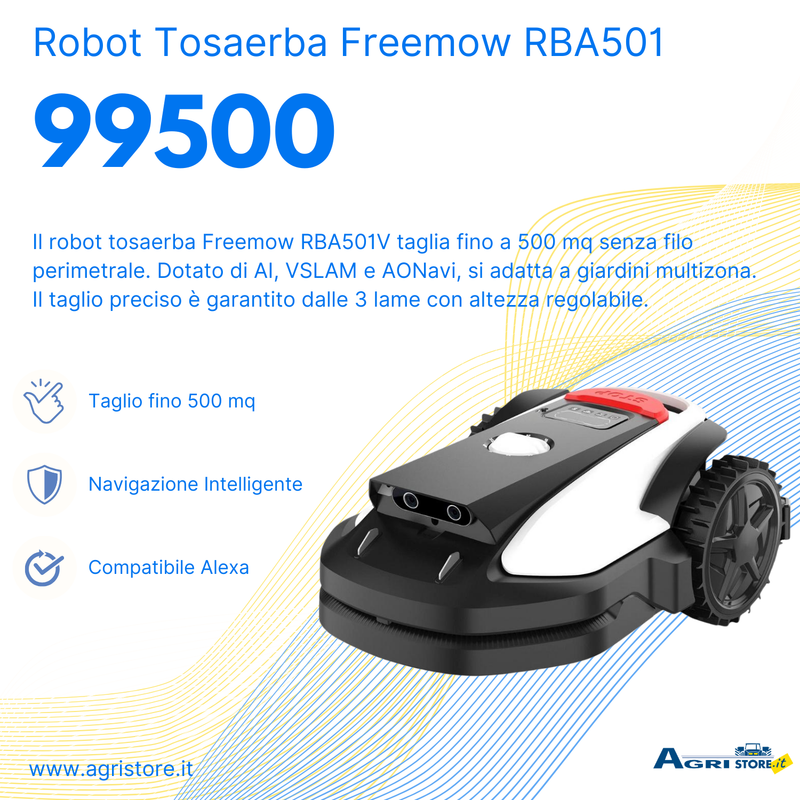 Robot tosaerba Freemow RBA501 taglio fino a 500 mq