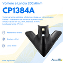Vomere a lancia 2 fori 200x6mm adattabile a Siderman