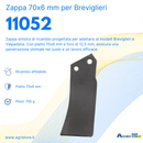 Zappa DX 70x6mm Foro 12,5 Breviglieri, Valpadana confezione da 2 pezzi