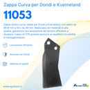 Zappa DX Curva 80x8mm Foro Ø 46mm Dondi, Kverneland confezione da 5 pezzi