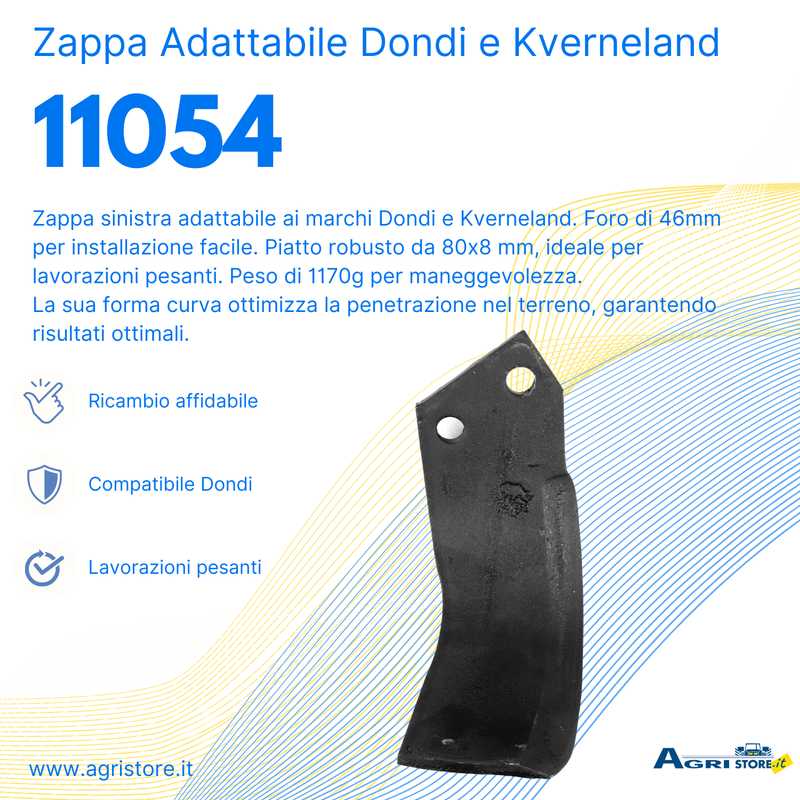 Zappa SX 80x8mm Foro Ø 46mm Dondi, Kverneland confezione da 5 pezzi