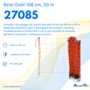 Rete per ovini da 108 cm con 14 picchetti