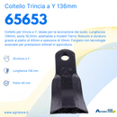 Coltello trincia a Y lunghezza 136mm adattabile Tierre