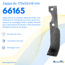 Zappa dx L 170,H 55,s 18,foro 8,5