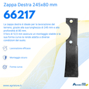 Zappa dx L 245,H 80,foro 12,5