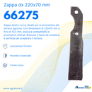 Zappa dx L 220,H 70,foro 10,5