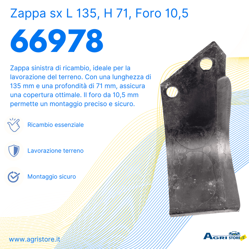 Zappa sx L 135,H 71,foro 10,5
