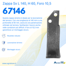 Zappa sx L 140,H 60,foro 10,5