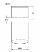Punta forata per caricamento frontale ø 44mm lunghezza 1400mm