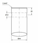 Punta forata per forca caricamento frontale ø 44mm lunghezza 1400mm