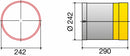 Controcuffia sfilabile liscia Ø242 e lunghezza 290mm
