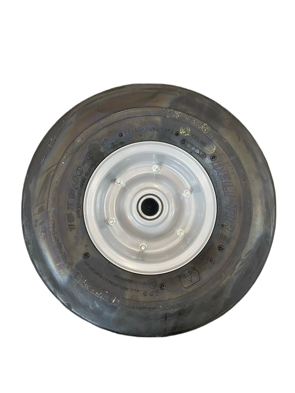 Ruota pneumatica 15x6.00/6" 6PR con cerchio in ferro foro Ø 25mm Confezione da 1pz