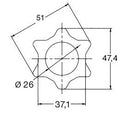 Tubo cardanico interno a stella tipo s4 lunghezza 3mt adattabile a Walterscheid lunghezza di 3 metri