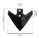 Vomerina triangolare Ama di tipo Adige per molle quadre da 250x190mm