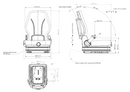 Sedile in ecopelle nero con molleggio meccanico seatindustries
