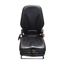 Sedile in ecopelle nero con molleggio meccanico seatindustries